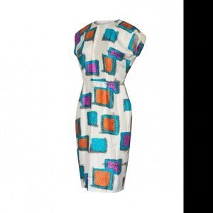 Vintage 80s Carol Ames Silk Dress